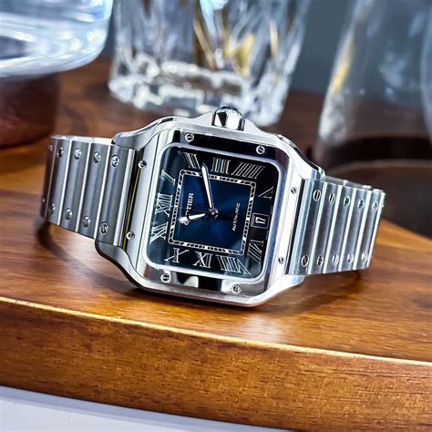 santos cartier blue|cartier santos large blue dial.